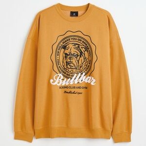 H&M Mustard Oversized Crewneck Sweater